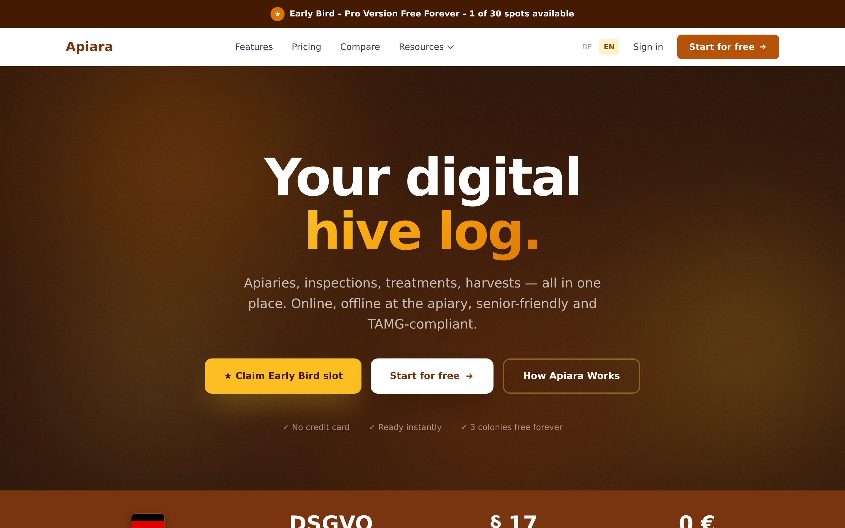 APIARA Imkerei-Verwaltung App für Bienenstände und Völker