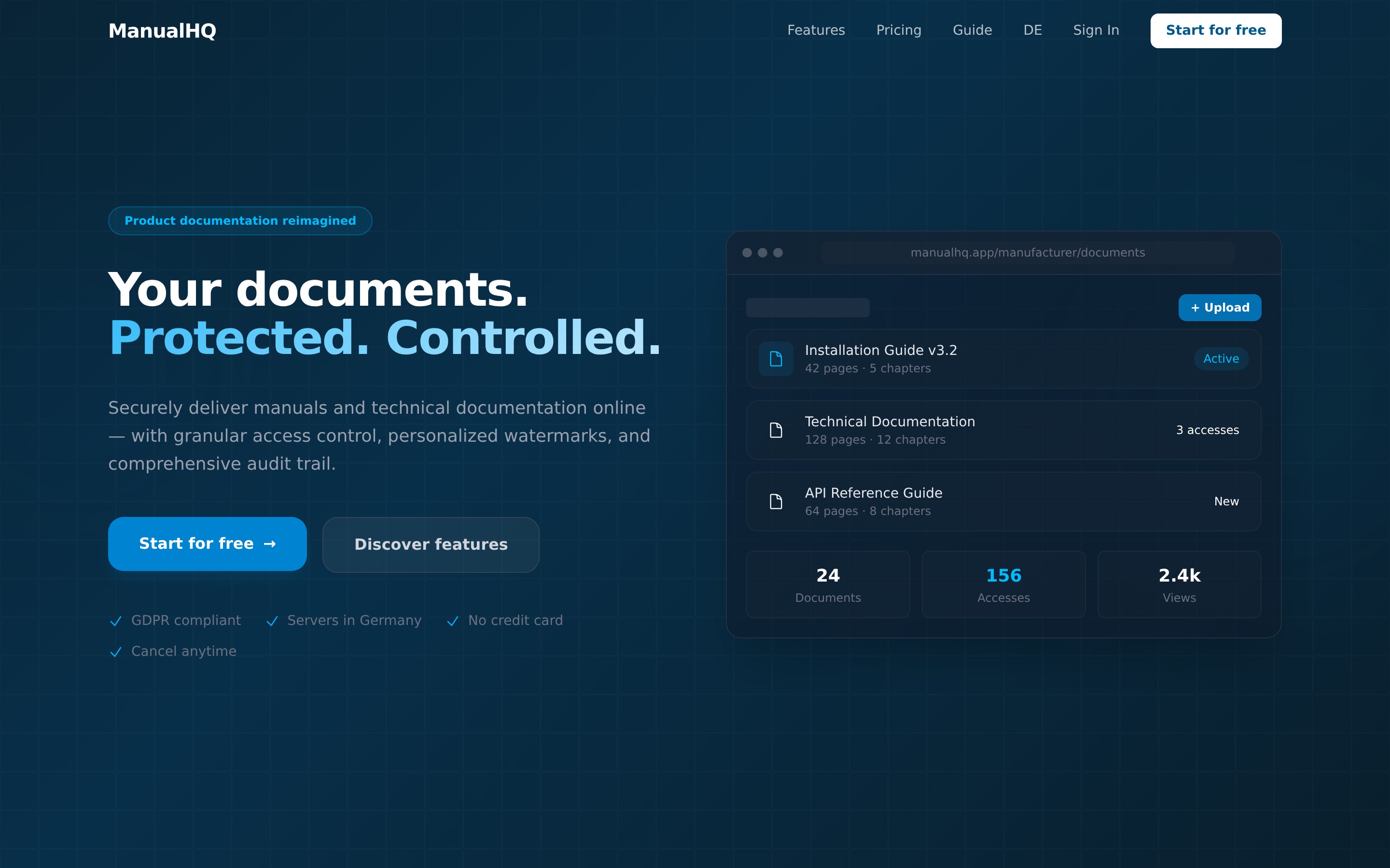 MANUALHQ sichere Produktdokumentation mit Zugriffskontrolle
